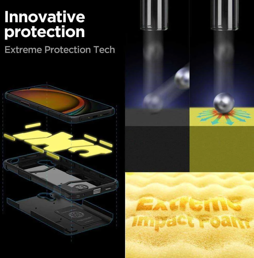 Samsung Galaxy XCover 7 Spigen Tough Armor dėklas telefonui juodos spalvos