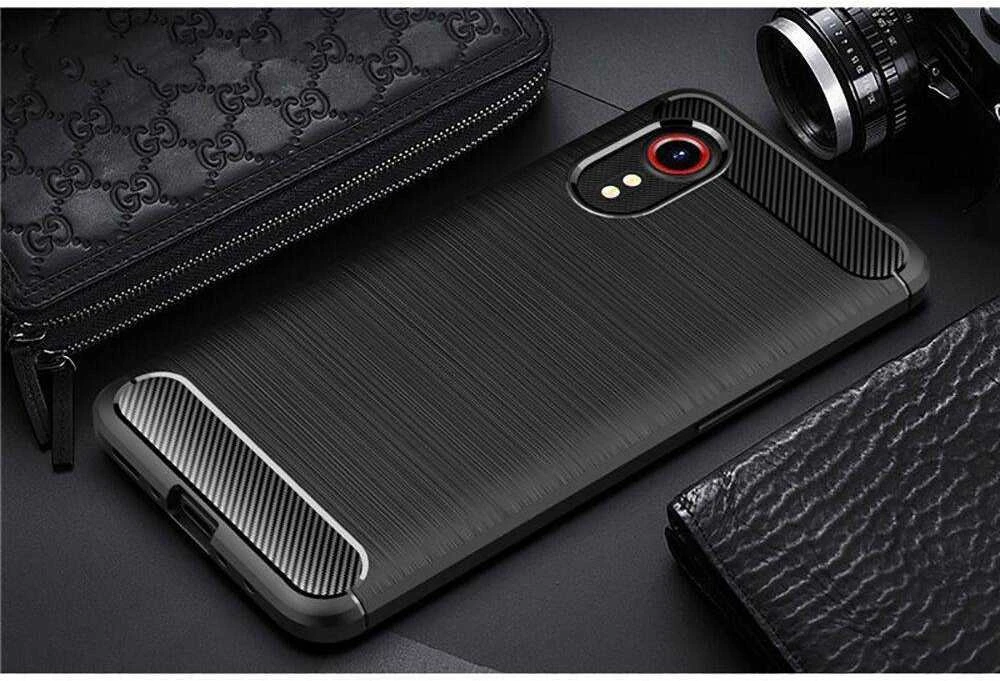 Samsung Galaxy XCover 7 Tech-Protect TPU Carbon dėklas telefonui juodos spalvos