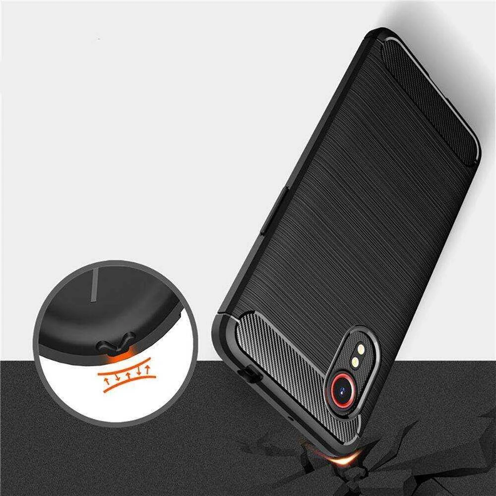 Samsung Galaxy XCover 7 Tech-Protect TPU Carbon dėklas telefonui juodos spalvos