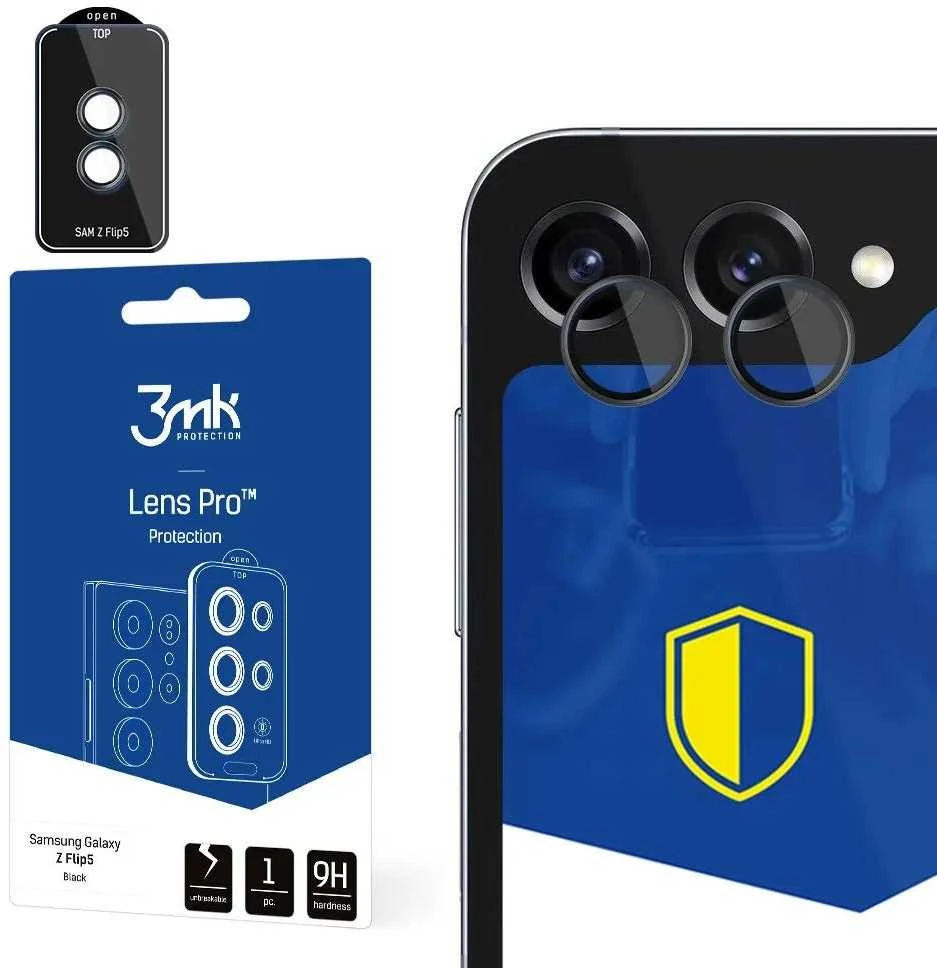 3MK Lens Protection Pro Samsung Z Flip 5F731 juodos spalvos Kameros objektyvo apsauga su tvirtinimo rėmeliu