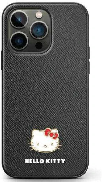 Hello Kitty HKHCZF5PGHDLMK Z Flip5 F731 juodos spalvos kietas dėklas Metal Logo Kitty Head