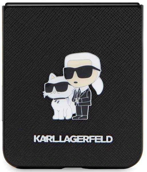 Karl Lagerfeld KLHCZF5SAKCNPK Z Flip5F731 kietas dėklas juodos spalvos Saffiano Karl&Choupette Pin