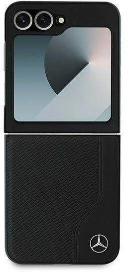 Dėklas Karl Lagerfeld Mercedes MEHMZF623RBGVK Z Flip6 F741 juodos spalvos/juodos spalvos Leather Wood Imitation MagSafe