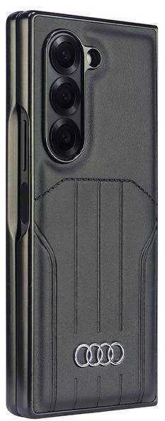 Audi Synthetic Leather MagSafe Z Fold 6 F956 juodos spalvos kietas dėklas AU-TPUPCMFold6-Q5/D1-BK