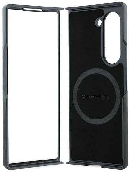 Dėklas Mercedes MEHMZFD623RBGVK Z Fold6 F956 juodos spalvos/juodos spalvos Leather Wood Imitation MagSafe