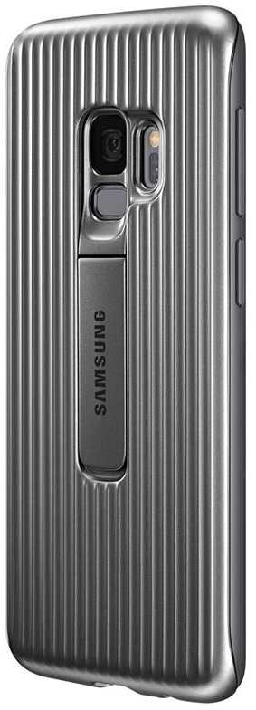 Samsung Galaxy S9 Apsauginis stovintis dėklas (Sidabrinis)