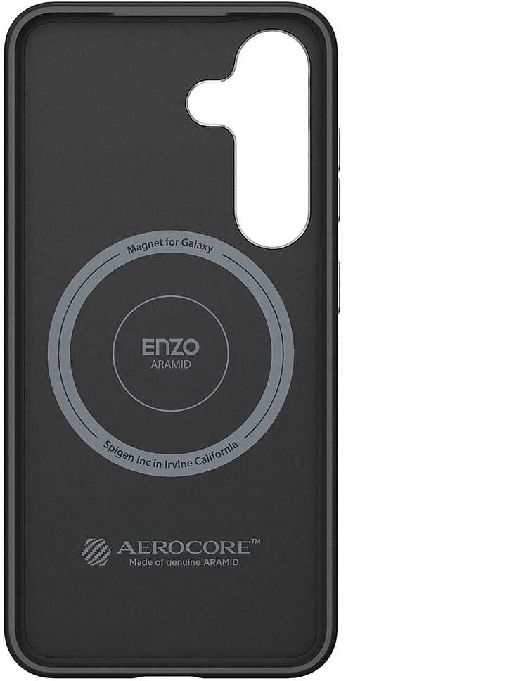 Samsung Spigen Enzo Aramid Magnet Galaxy S25 dėklas telefonui juodos spalvos