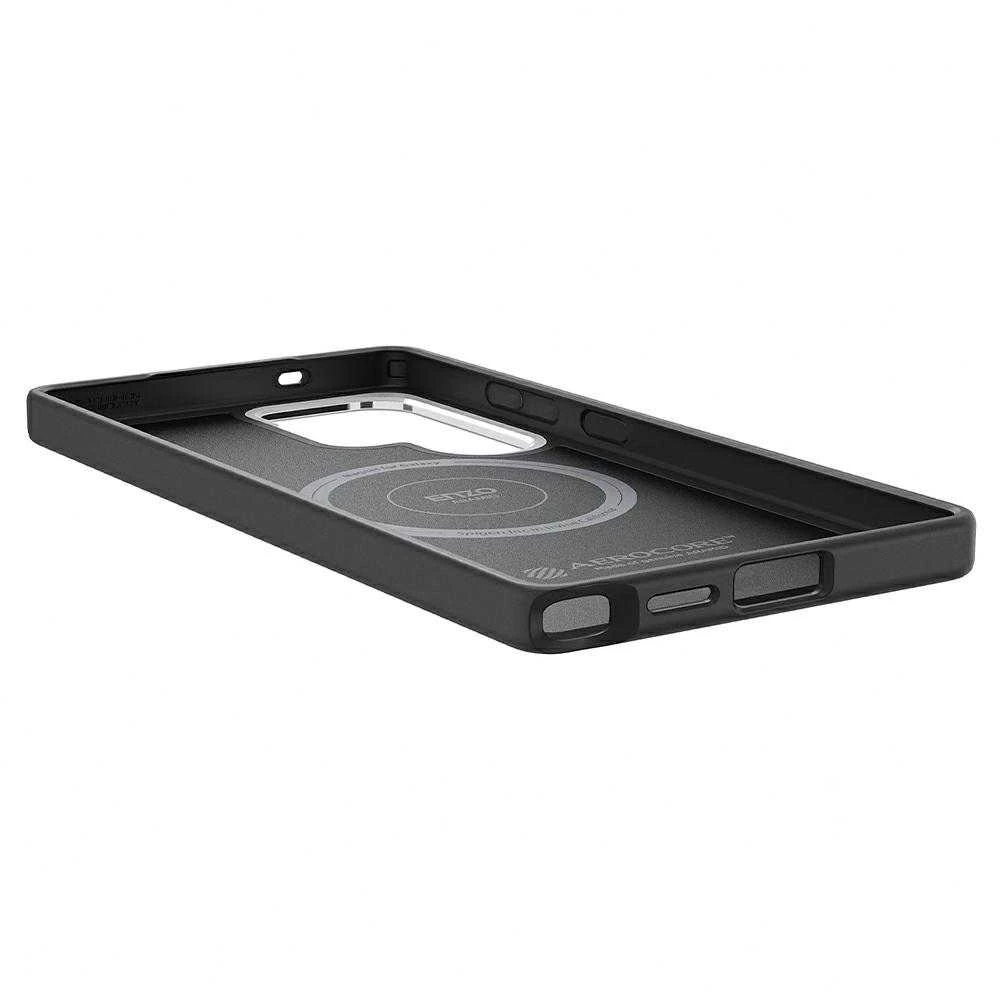 Spigen FPS938PGABW Enzo Aramid dėklas Samsung Galaxy S25 Ultra, juodas sidabras