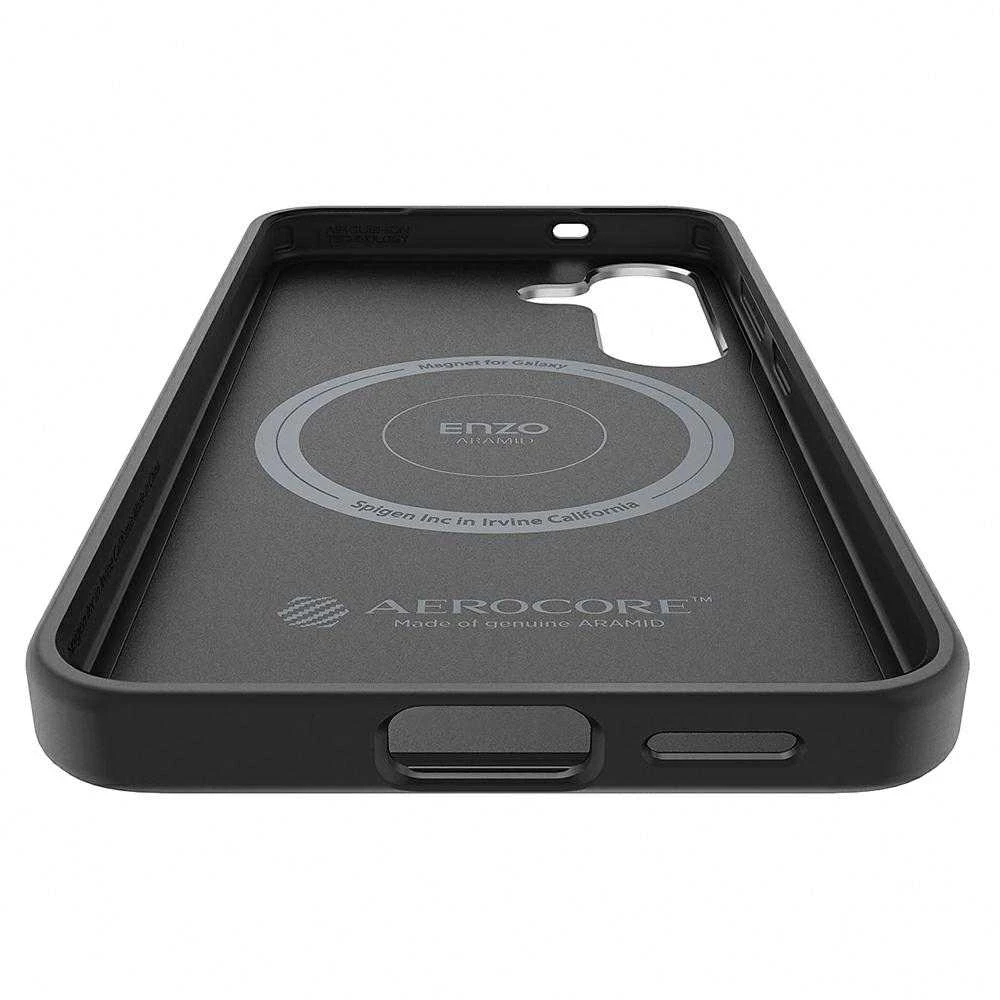 Samsung Spigen Enzo Aramid Magnet Galaxy S25 Plus dėklas telefonui juodos spalvos