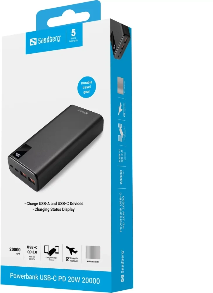 Sandberg Powerbank USB-C PD 20W 20000