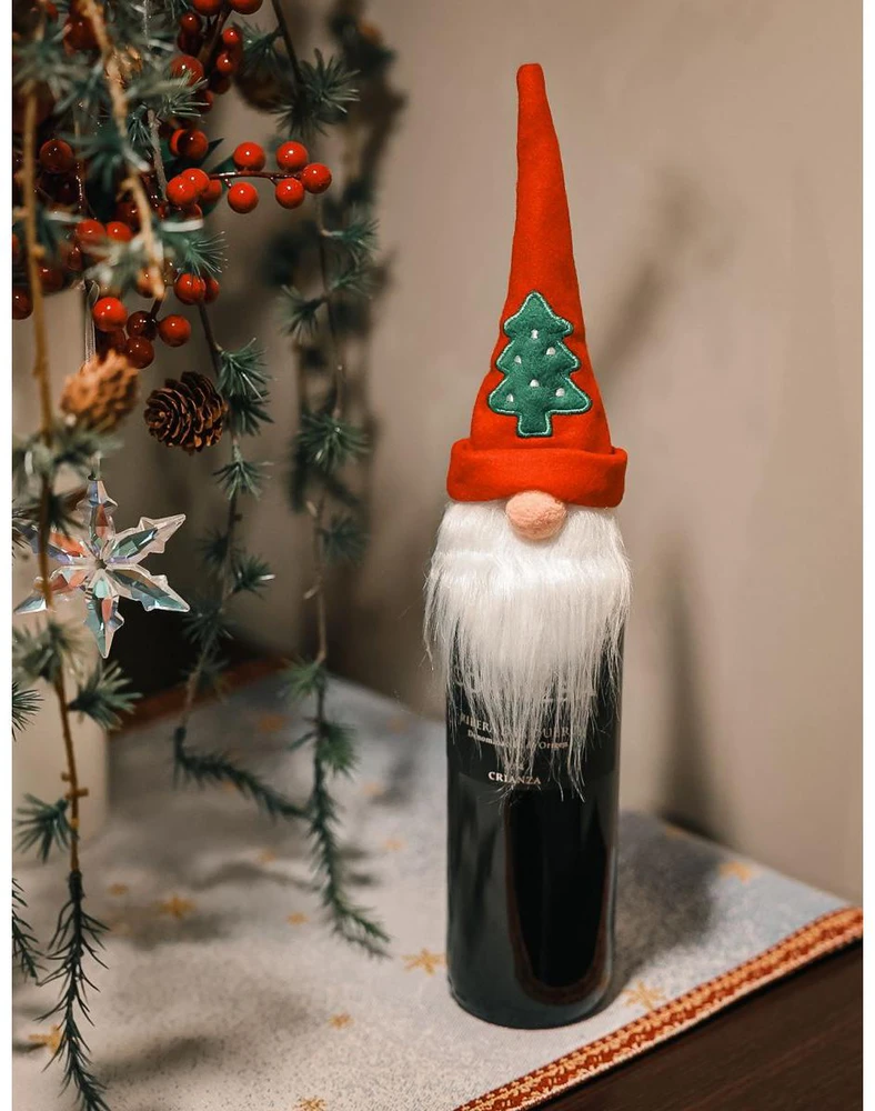 Saska Christmas kalėdinė dekoracija buteliams ir serviravimui