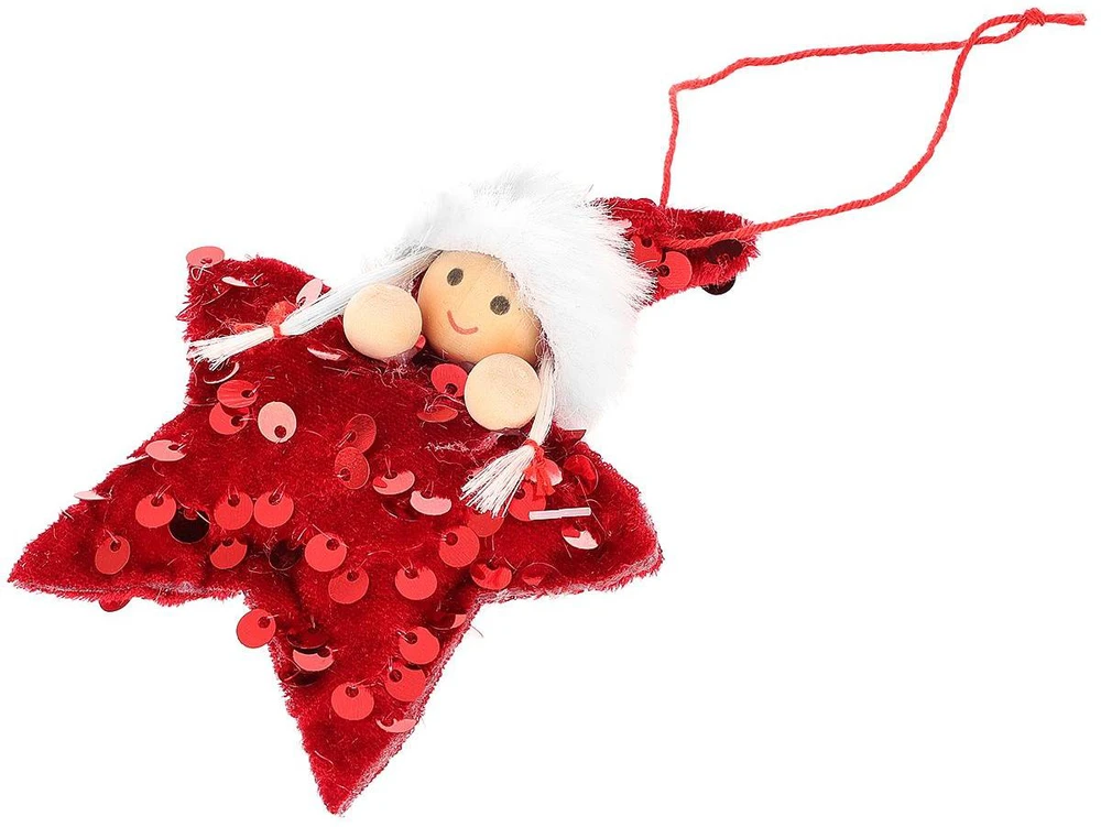 Saska Christmas Raudonos žvaigždžių dekoracijos, 3 vnt.