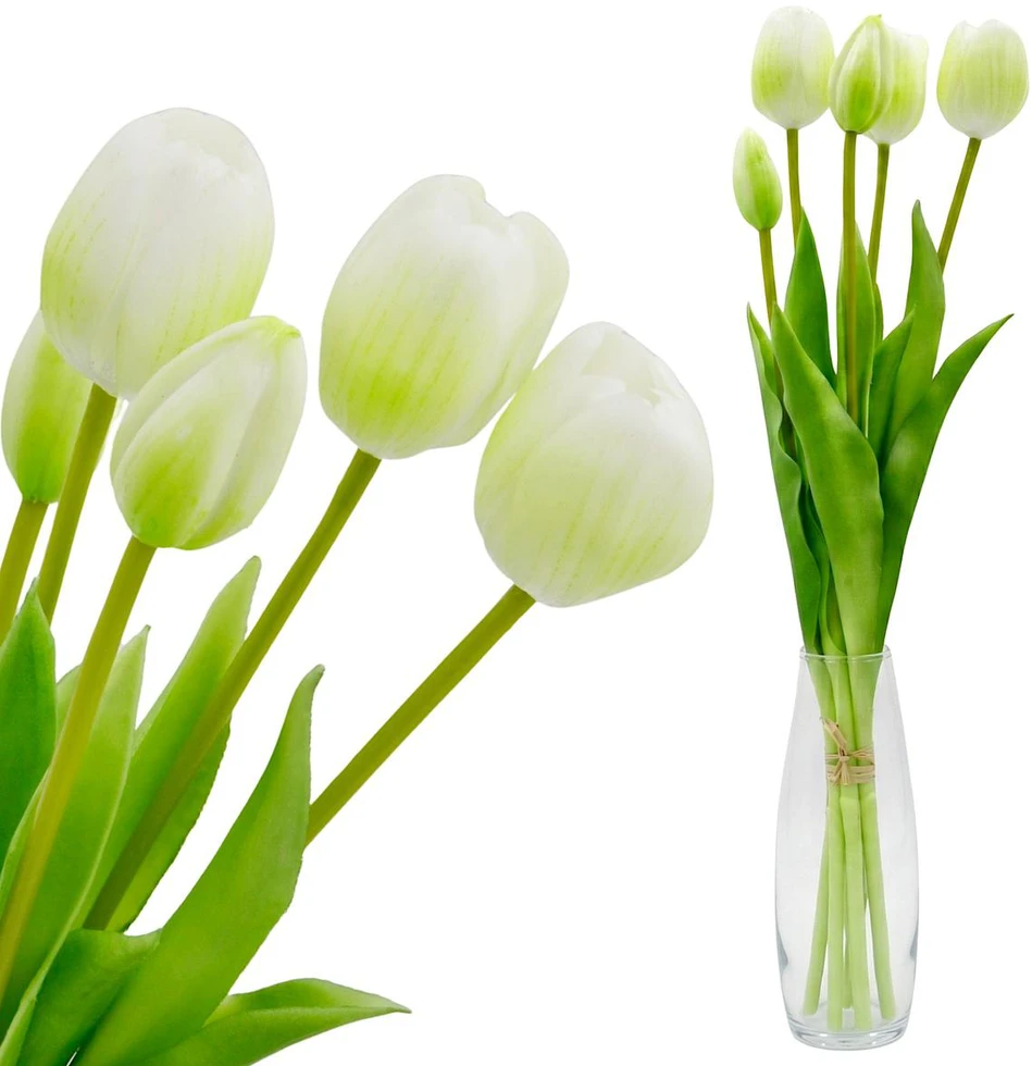 Saska Garden Baltų tulpių puokštė 39 cm dekoracijai