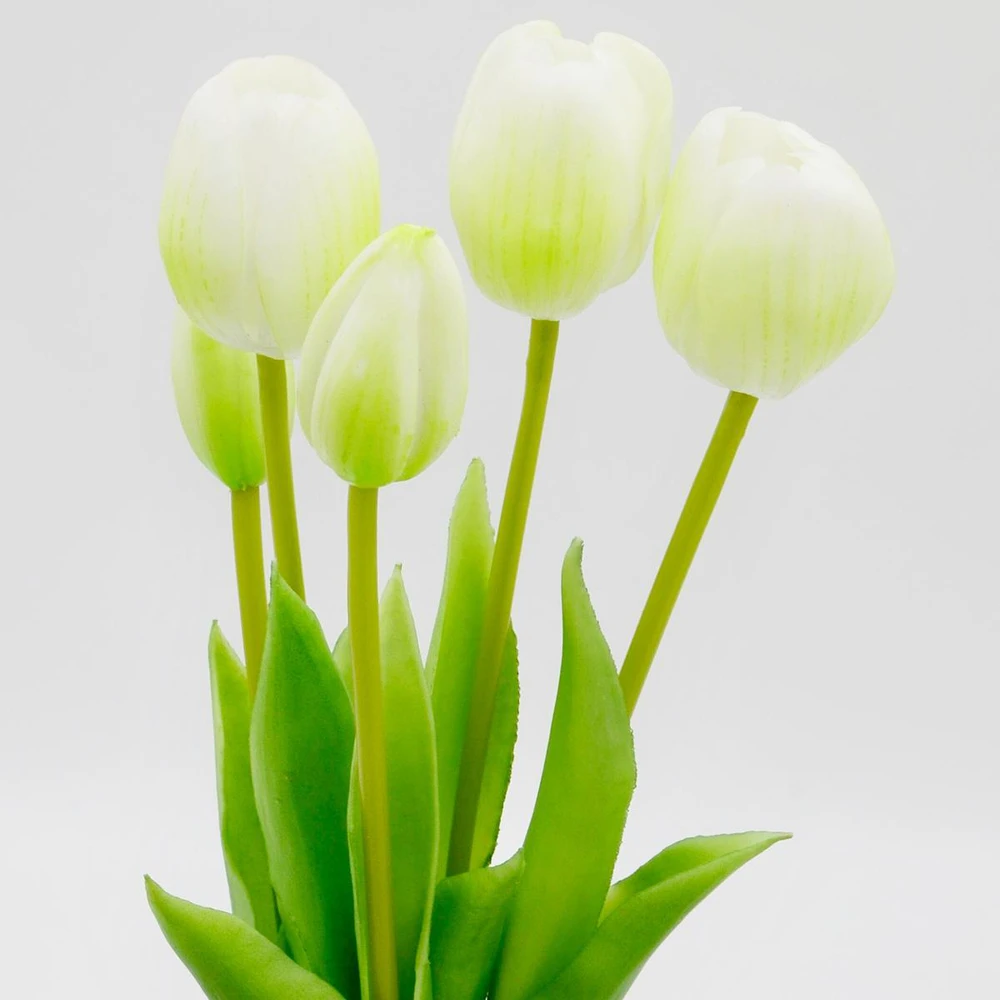 Saska Garden Baltų tulpių puokštė 39 cm dekoracijai