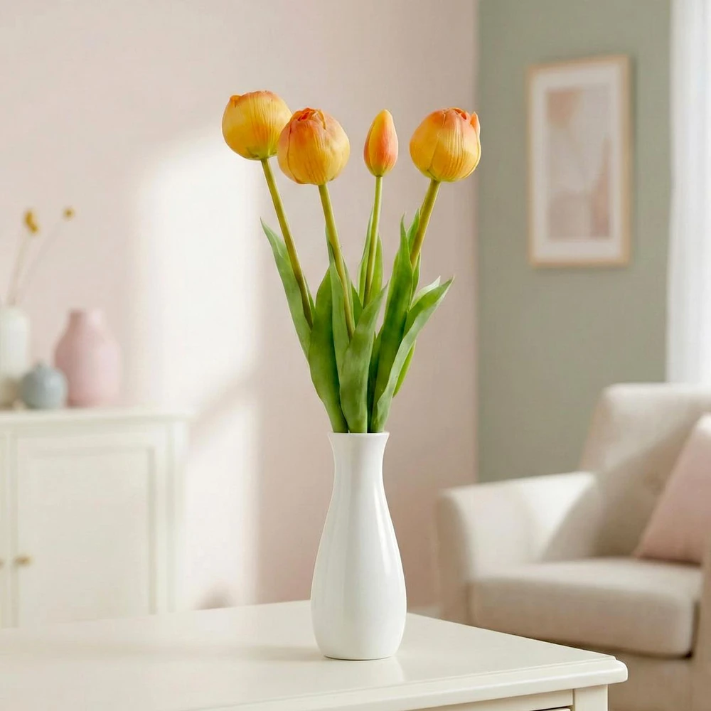 Saska Garden Oranžinių bijūninių tulpių puokštė 39 cm