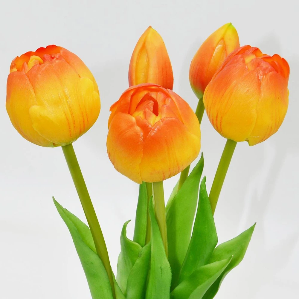 Saska Garden Oranžinių bijūninių tulpių puokštė 39 cm