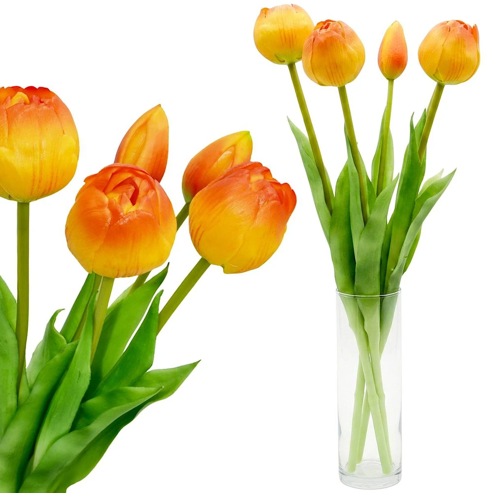 Saska Garden Oranžinių bijūninių tulpių puokštė 39 cm