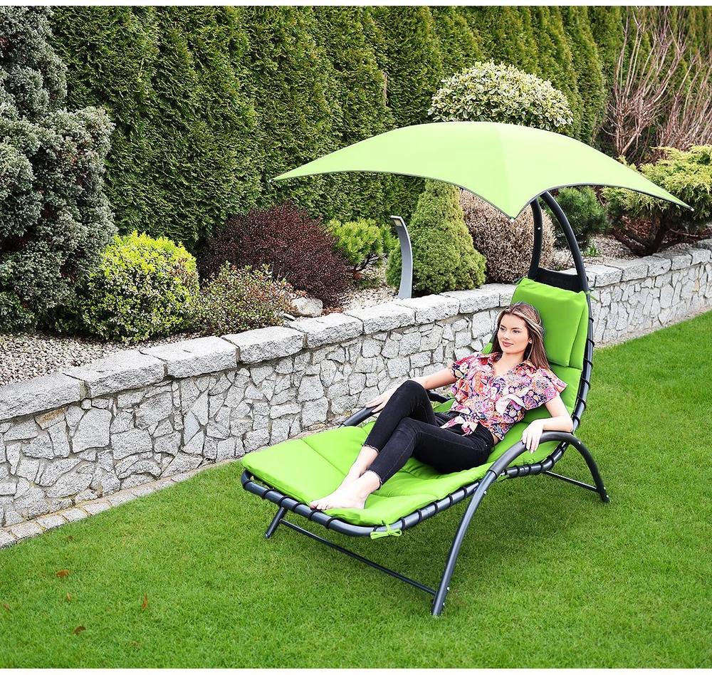Saska Garden Sodo gulimasis krėslas su skėčiu Bergamo