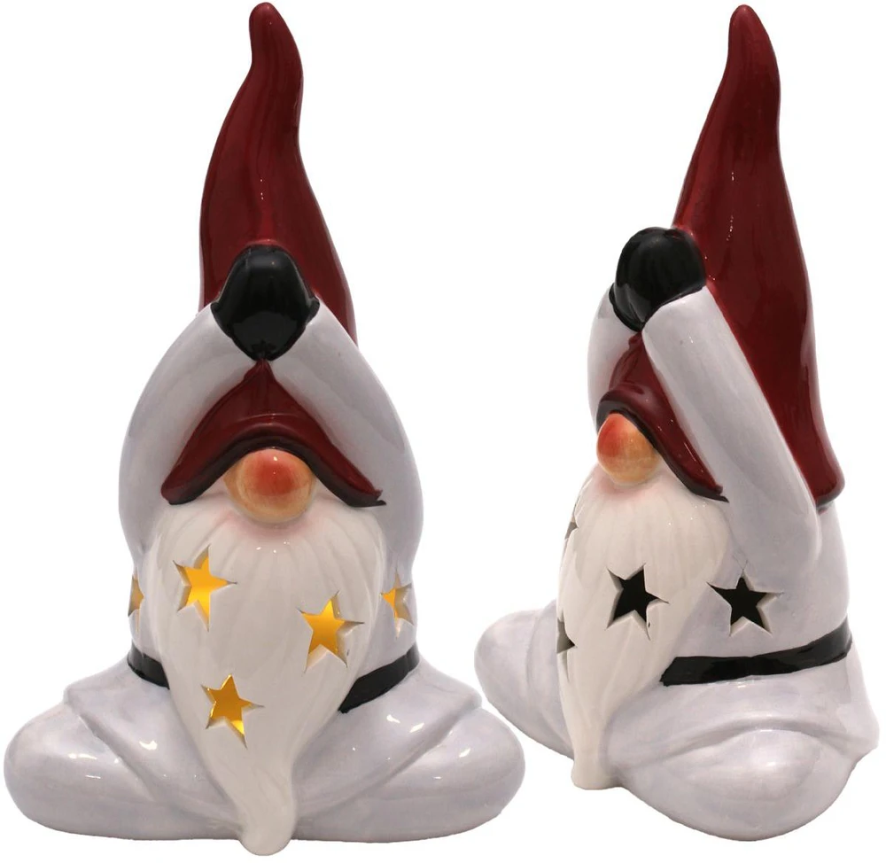 Saska Garden Kalėdinė gnome su LED lempa 20 cm