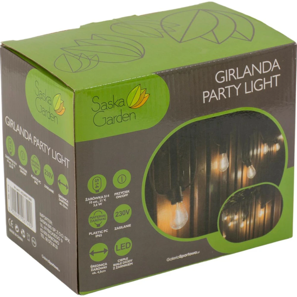 Saska Garden Lauko girlianda su 10 LED lempučių 8m
