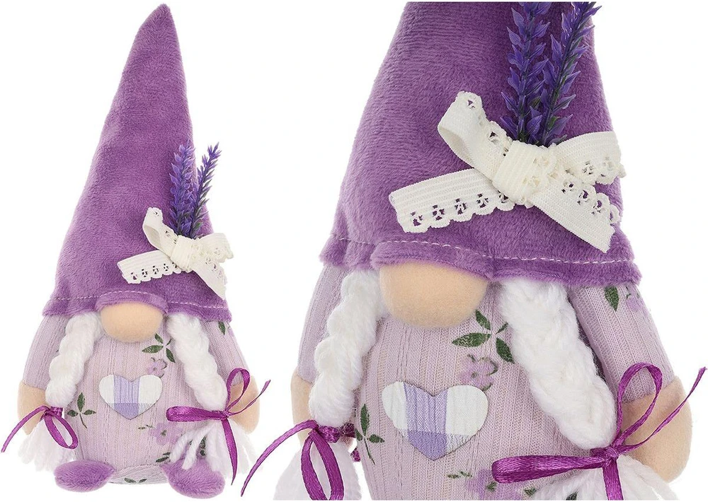 Saska Garden NYKŠTUKAS GNOMAS LAVANDA GIRL 20CM PAVASARIO DEKORACIJA 1052526