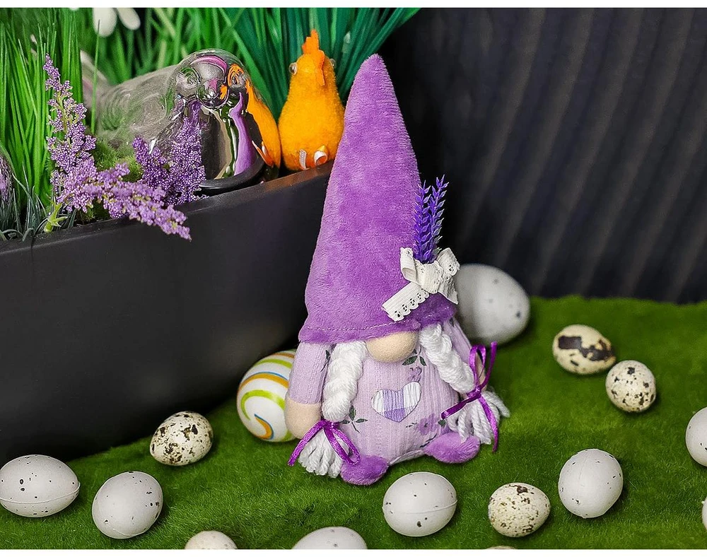 Saska Garden NYKŠTUKAS GNOMAS LAVANDA GIRL 20CM PAVASARIO DEKORACIJA 1052526