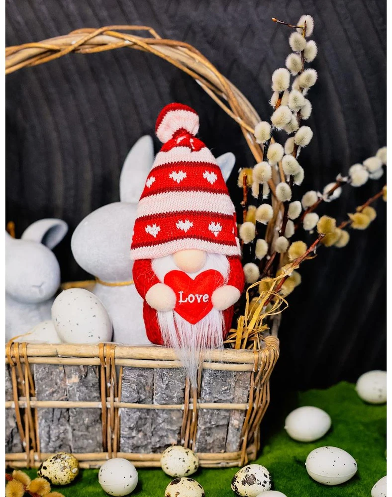 Saska Garden NYKŠTUKAS GNOMAS SU ŠIRDELE LOVE 19CM VALENTINO DIENOS DEKORACIJA 1052335
