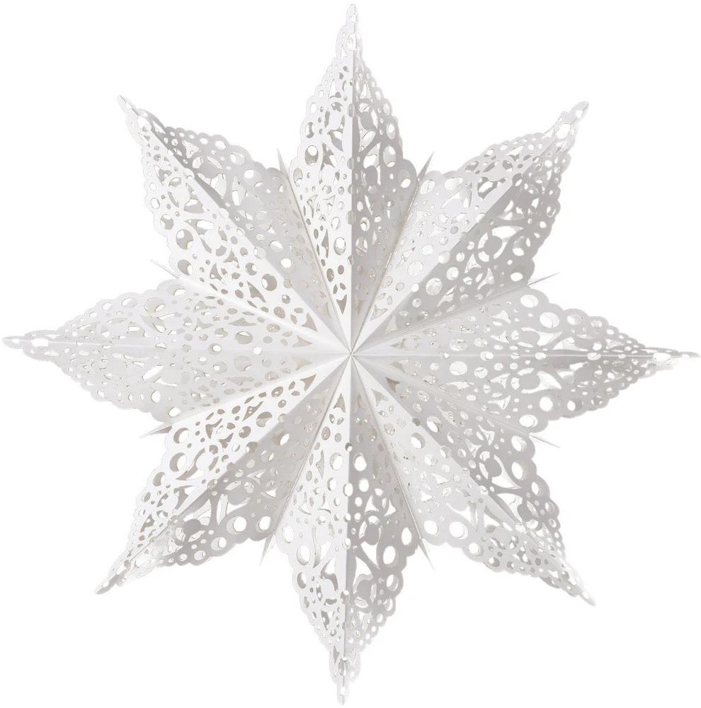 Saska Garden Popierinė snaigė, 64 cm, balta dekoracija