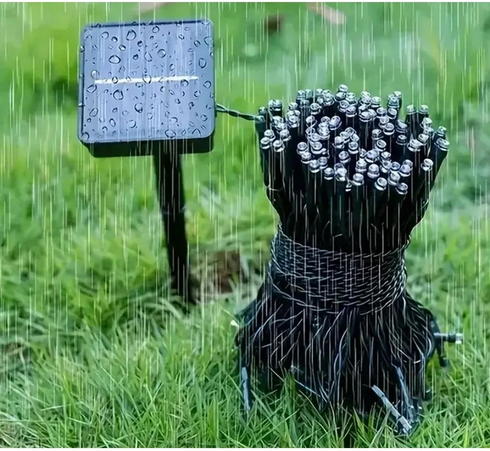 Saska Garden Saulės šviesos skėtis su LED šviesa