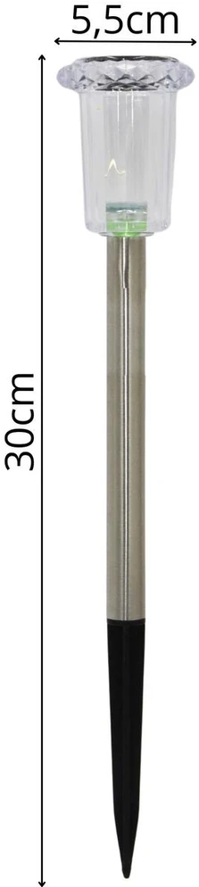 Saska Garden SAULĖS ENERGIJOS LEMPA KRISTALAS INOX 5,5x33CM 1077444