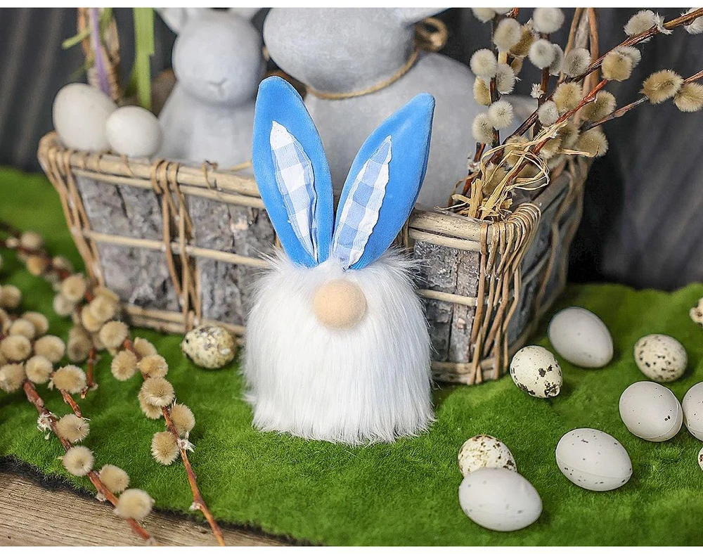Saska Garden Mėlynas pavasario kiškis 18 cm dekoracija