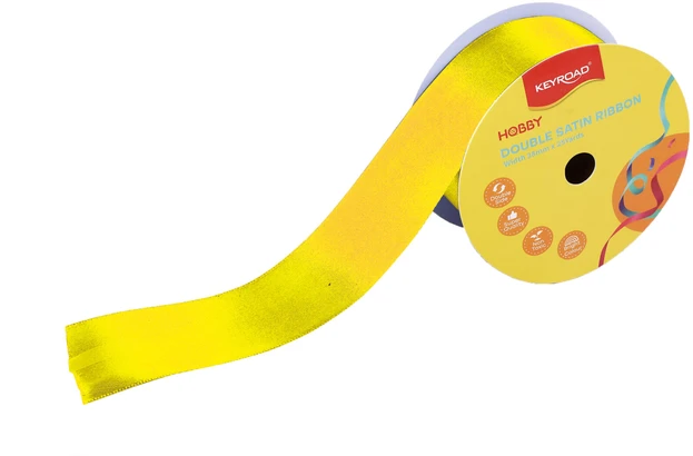 Satino juostelė Keyroad, 38mm x 25 m, geltonos spalvos 220