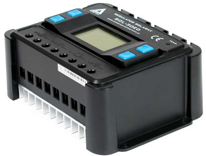 Saulės PWM įkrovimo valdiklis su LCD AZO Digital SOL-30ED 12/24 - 30A