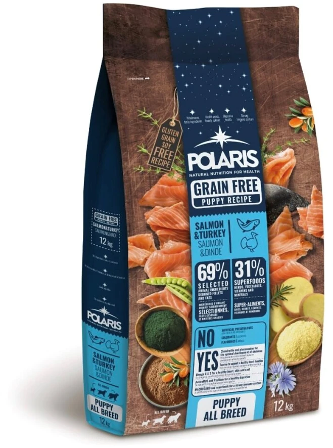 POA POLARIS Puppy su lašiša ir kalakutiena – sausas pašaras šunims – 12kg