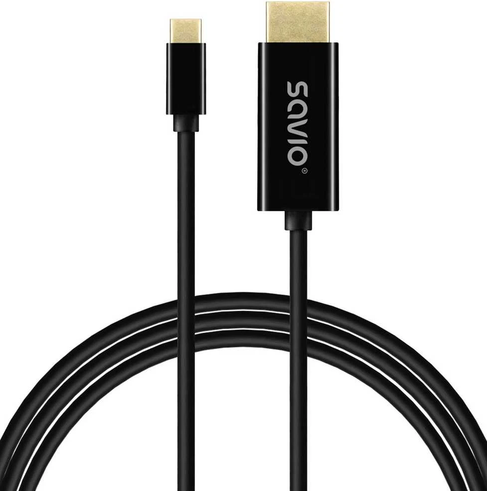 SAVIO CL-190 USB-C į HDMI kabelis, 30 Hz, 1 m, plastikinis