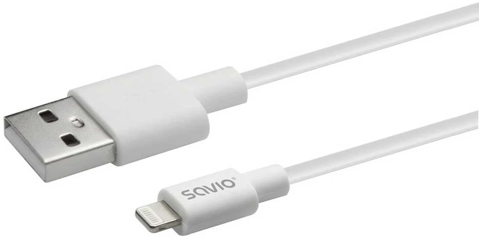 Savio CL-193 USB kabelis USB 2.0 2 m USB A USB C/Lightning Baltas