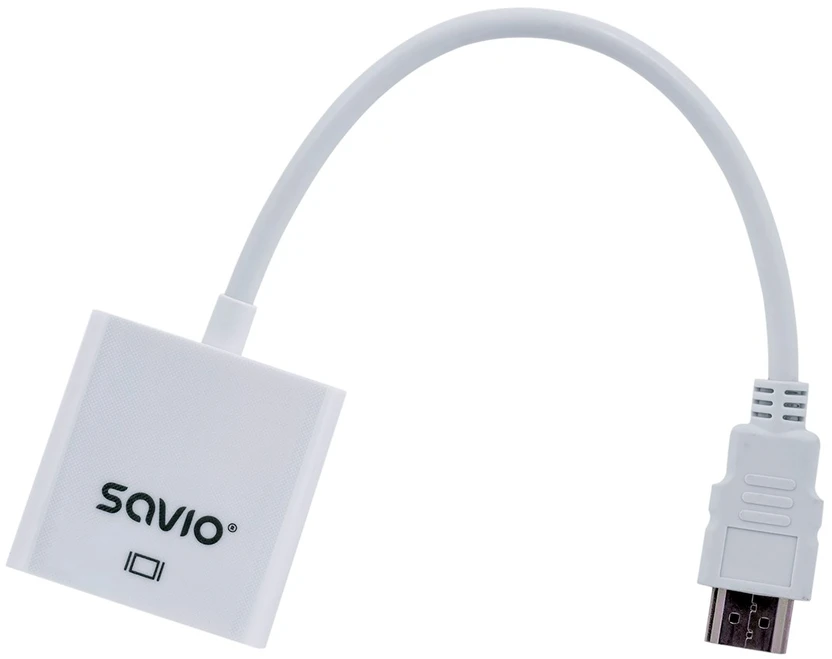 Savio CL-27B vaizdo kabelio adapteris 0,1 m HDMI Type A (Standartinis) VGA (D-Sub) Baltas