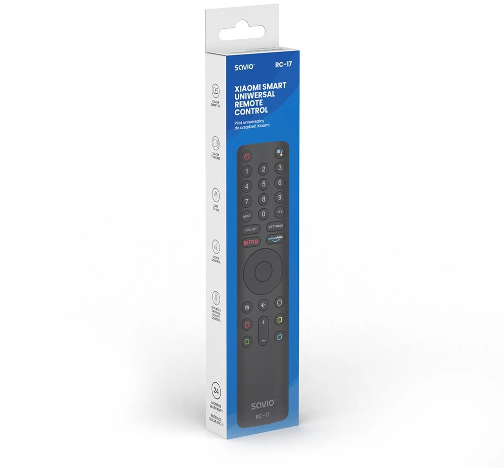 SAVIO RC-17 Universalus/pakeičiamas nuotolinio valdymo pultas XIAOMI TV – SMART TV