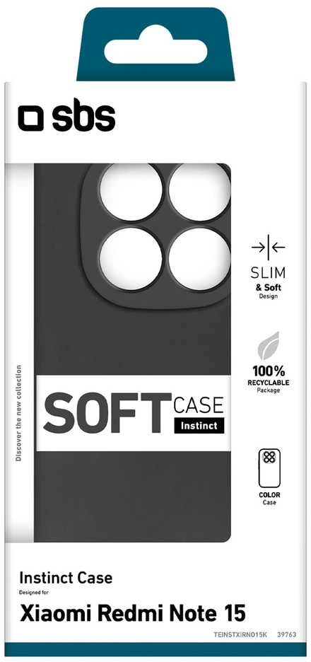 SBS Instinct dėklas skirtas Xiaomi Redmi Note 15 – juodos spalvos