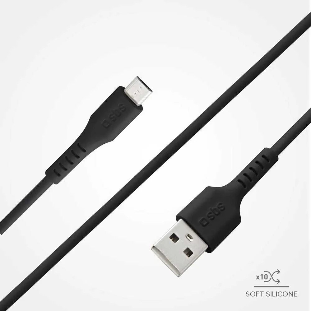 SBS LTHL200 USB-A – Micro-USB kabelis 1m – juodos spalvos