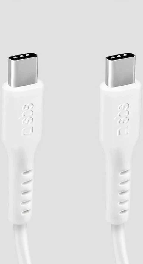 SBS TECABLETCC10W USB-C kabelis – USB-C Power Delivery 25W 1 m – baltos spalvos