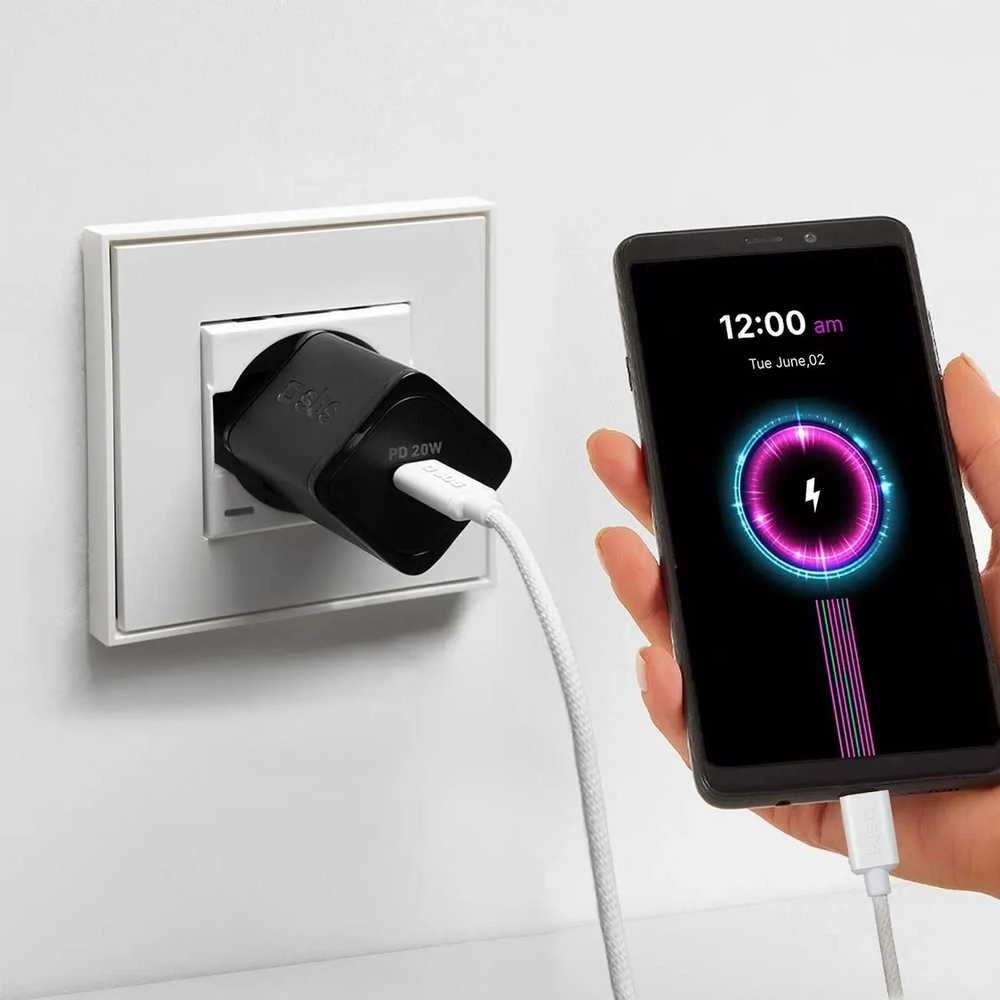 SBS TECABLETISSUETCCG USB-C – USB-C 1.5m 60W pintas kabelis – pilkos spalvos