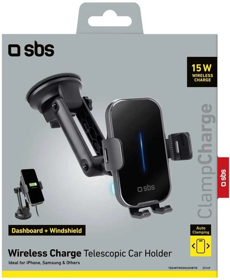 SBS TESUPEXTWIR15W 15W Wireless Charger Holder - Juodas