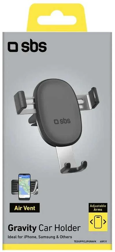 SBS TESUPPCLIPGRAVK telefono laikiklis for air vent, gravity – juodos spalvos