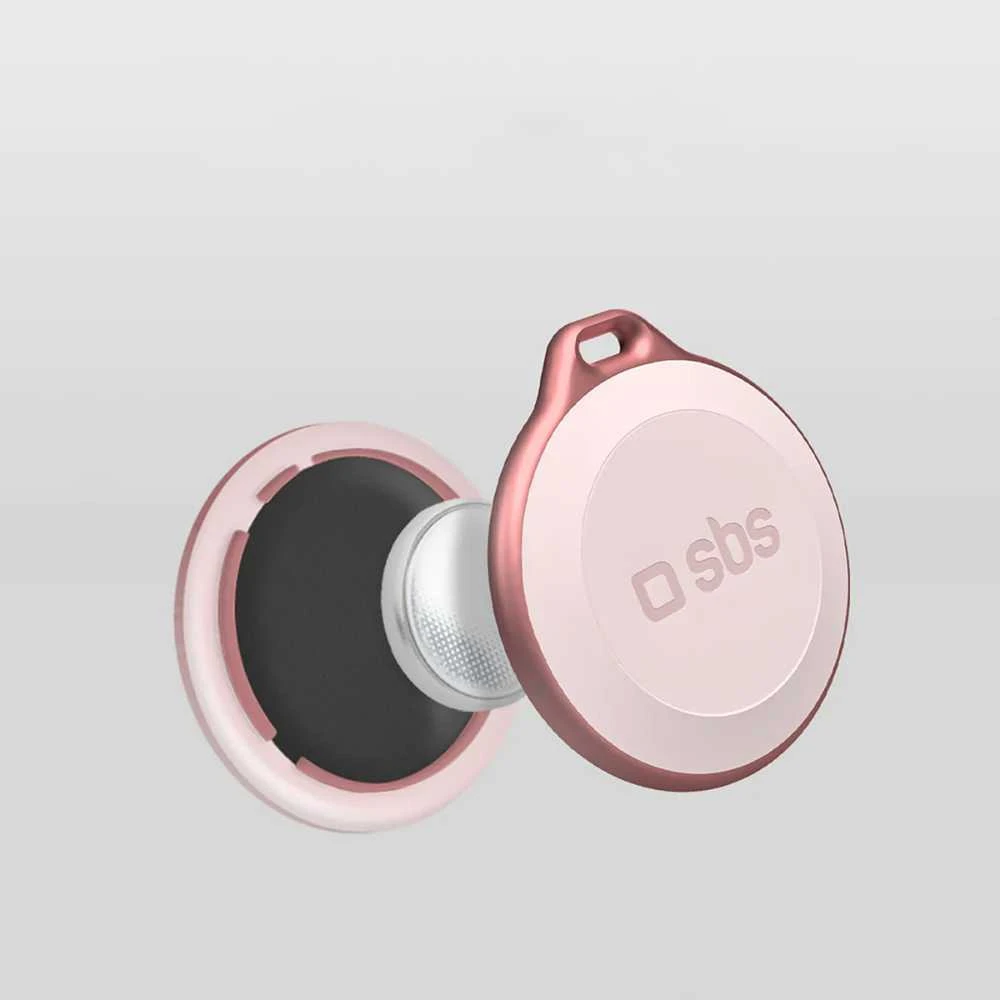 SBS Track My Circle Atsparus vandeniui IP65 Locator Compatible with Apple Find My – rožinės spalvos