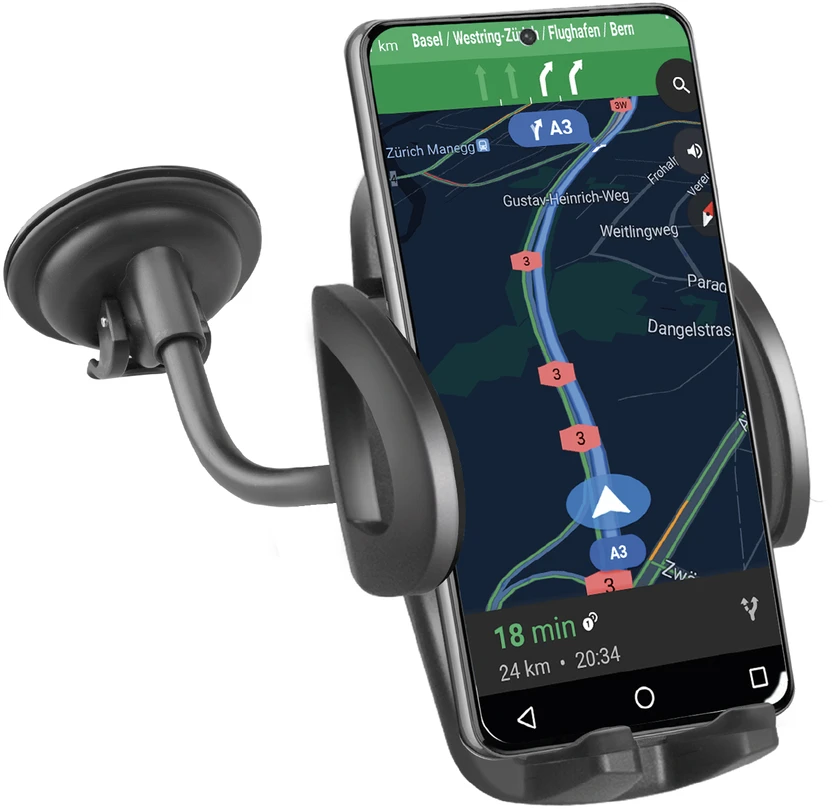SBS TE0UCH20W Išmanusis telefonas Holder for 6.8" on Glass – juodos spalvos