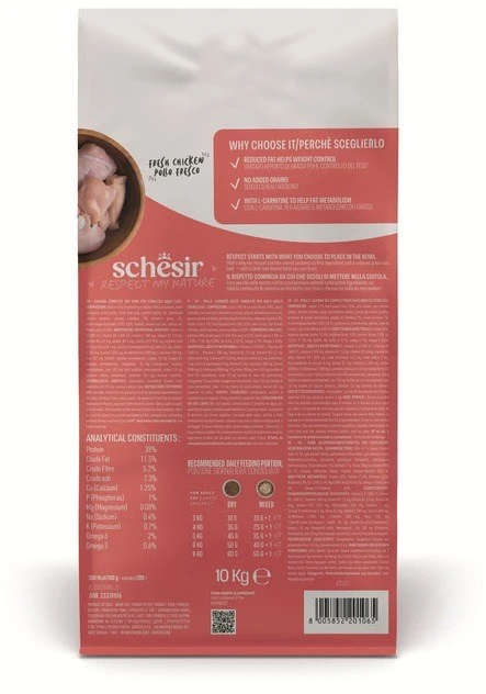 SCHESIR Animal Mono Protein Formula Sterilized vištiena – sausas pašaras katei – 10 kg