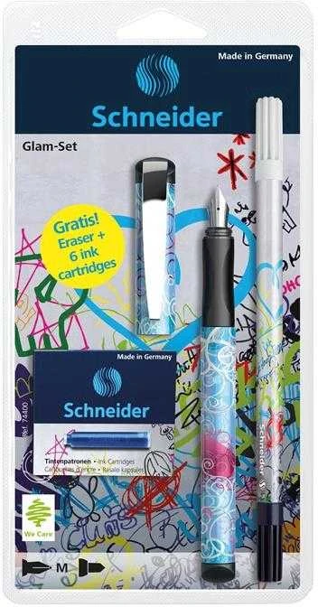 Schneder Rinkinys Plunksnakotis Schneider GLAM+Corry+6 rašalo kapsulės