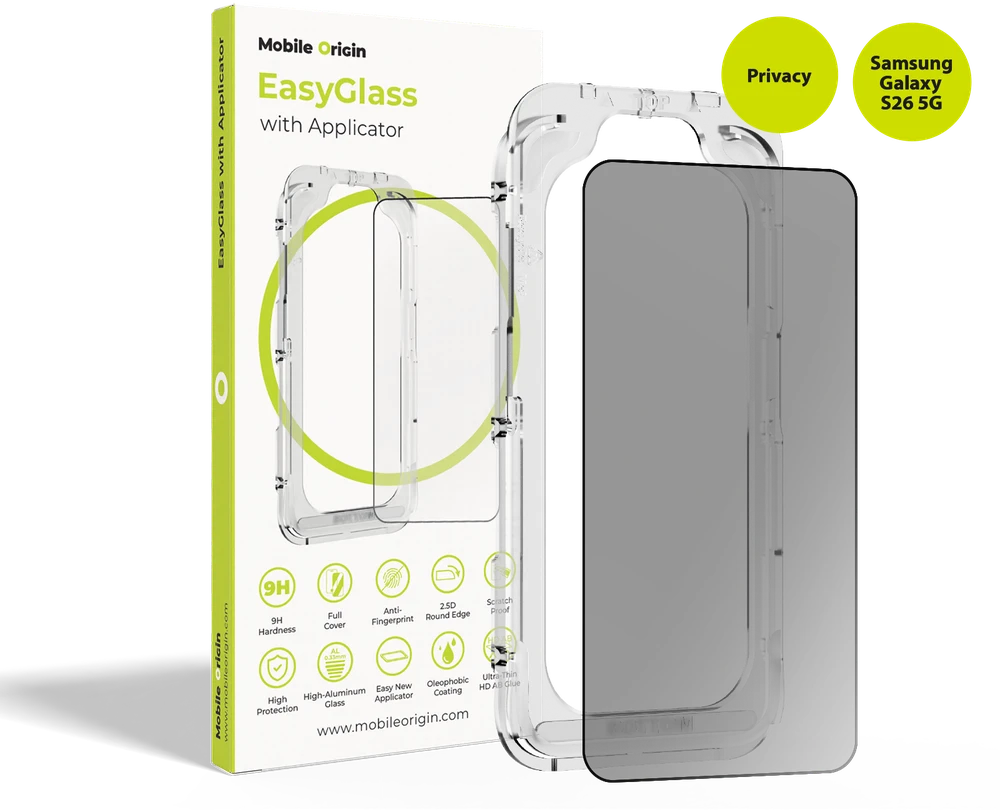 Alza Mobile Origin EasyGlass Privacy su aplikatoriumi Samsung Galaxy S26 5G