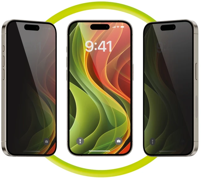 Mobile Origin Ekrano apsaugos Privatumo užtikrinimui su lengvai aplikatoriumi, 2 vnt. pakuotėje – iPhone 17
